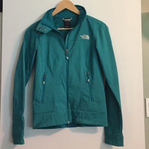 The North Face teal waterproof jacket size xs